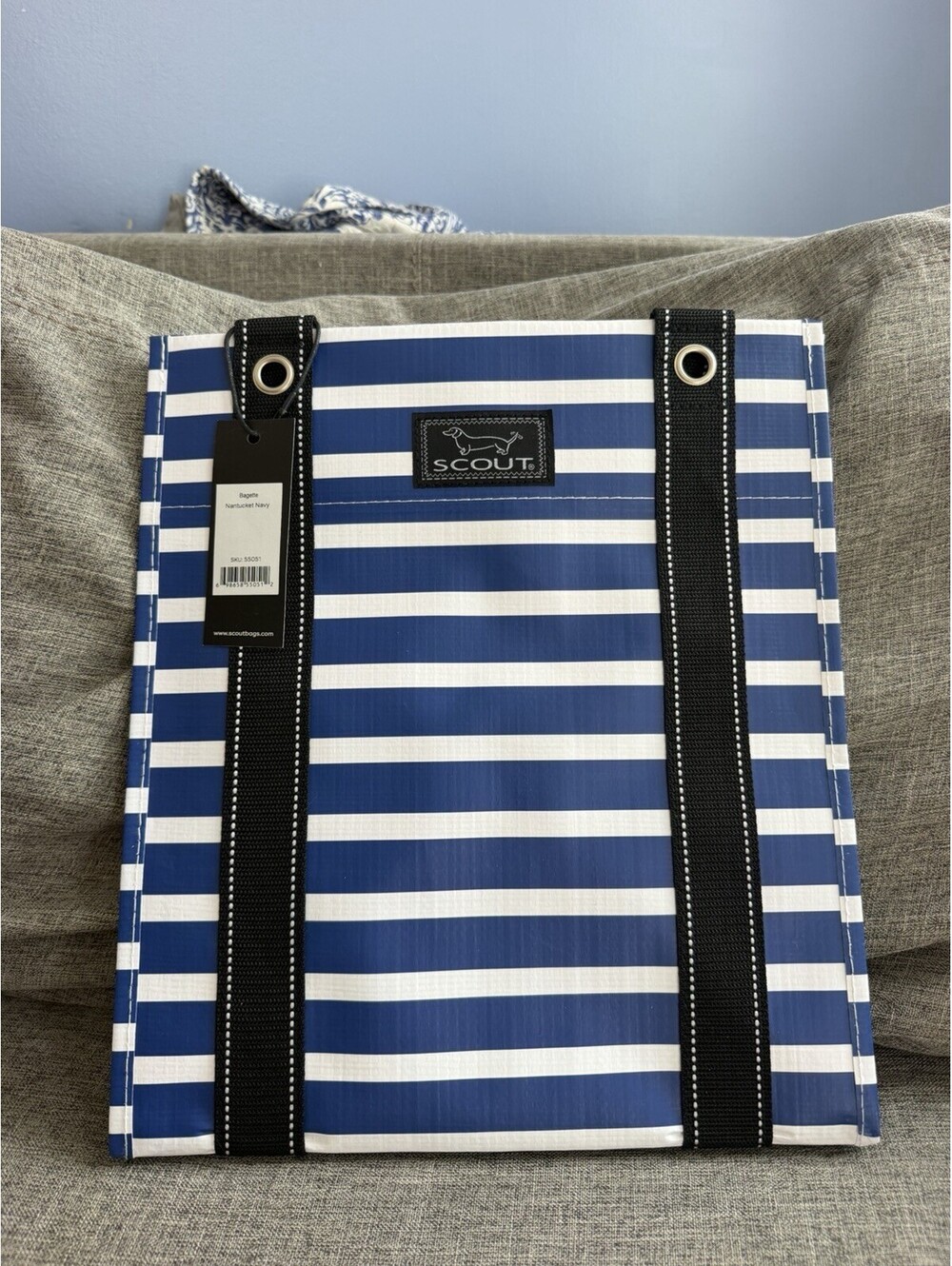 Scout Bagette Market Tote In Nantucket Navy Large Reusable Grocery Bag New